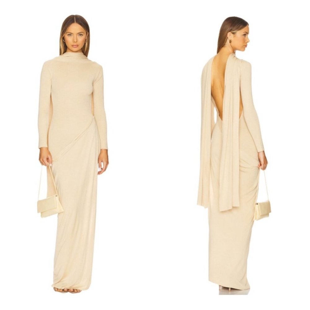 NWT AYA MUSE Vire Women’s Open Back Long Maxi Dress - Buttercream XS